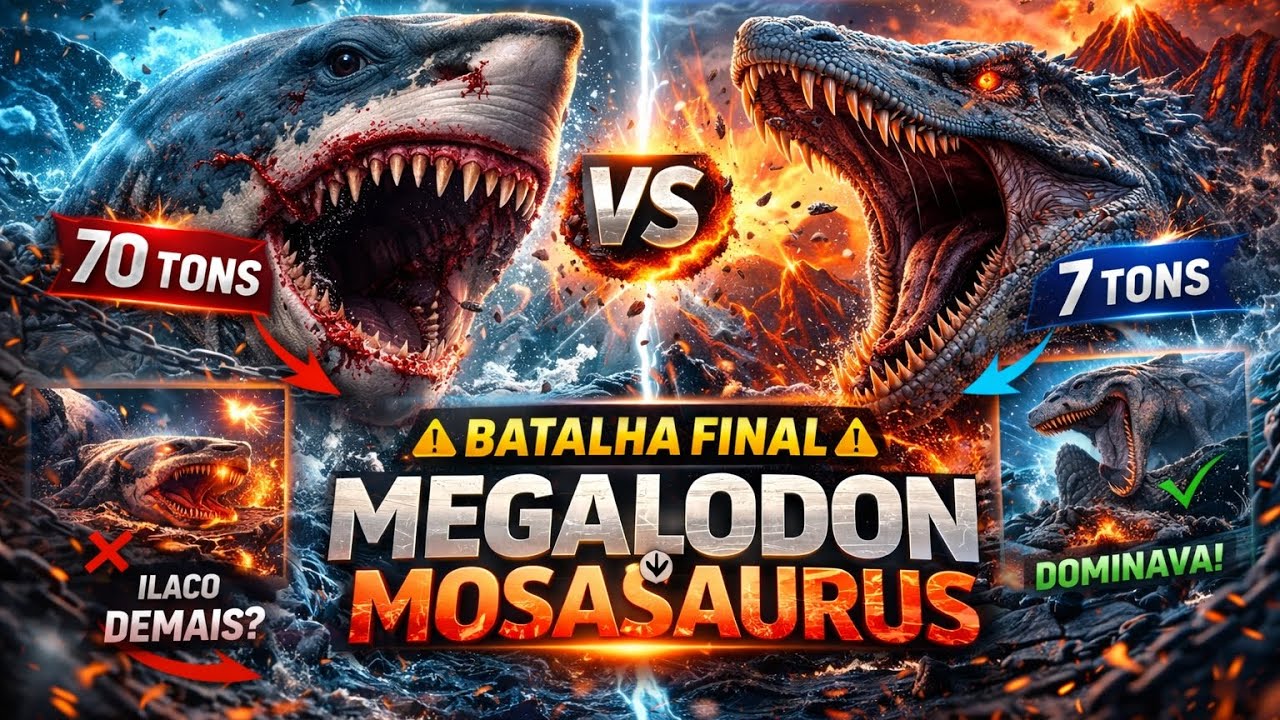 MEGALODON vs MOSASAURUS: Quem Venceria a Batalha Final dos Oceanos?