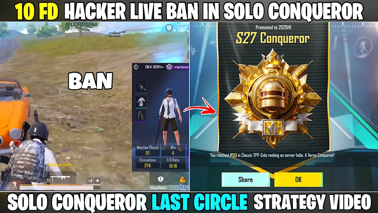HACKER GOT LIVE BAN IN SOLO CONQUEROR LOBBY 🔥SOLO CONQUEROR LAST ZONE STRATEGY 