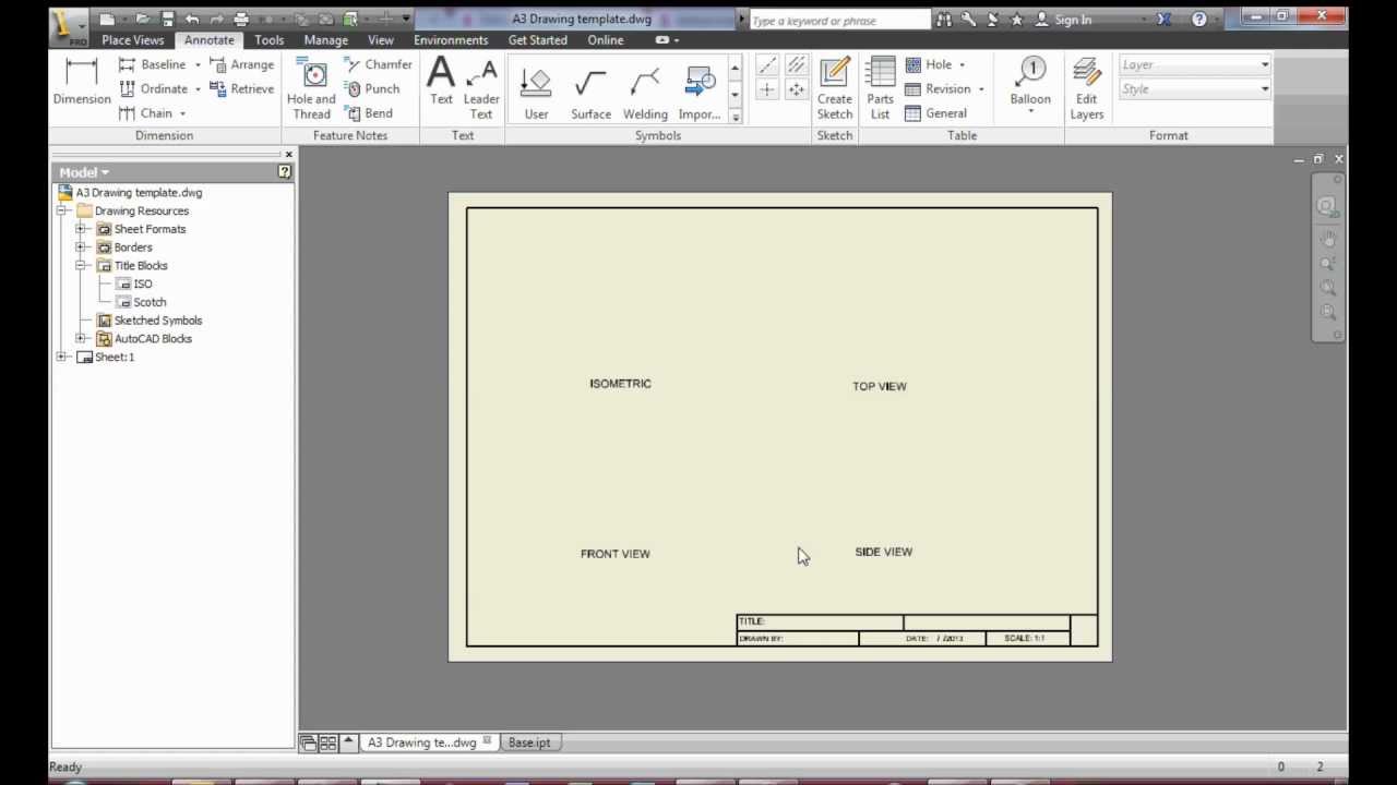 Creating a Manufacturing Drawing
