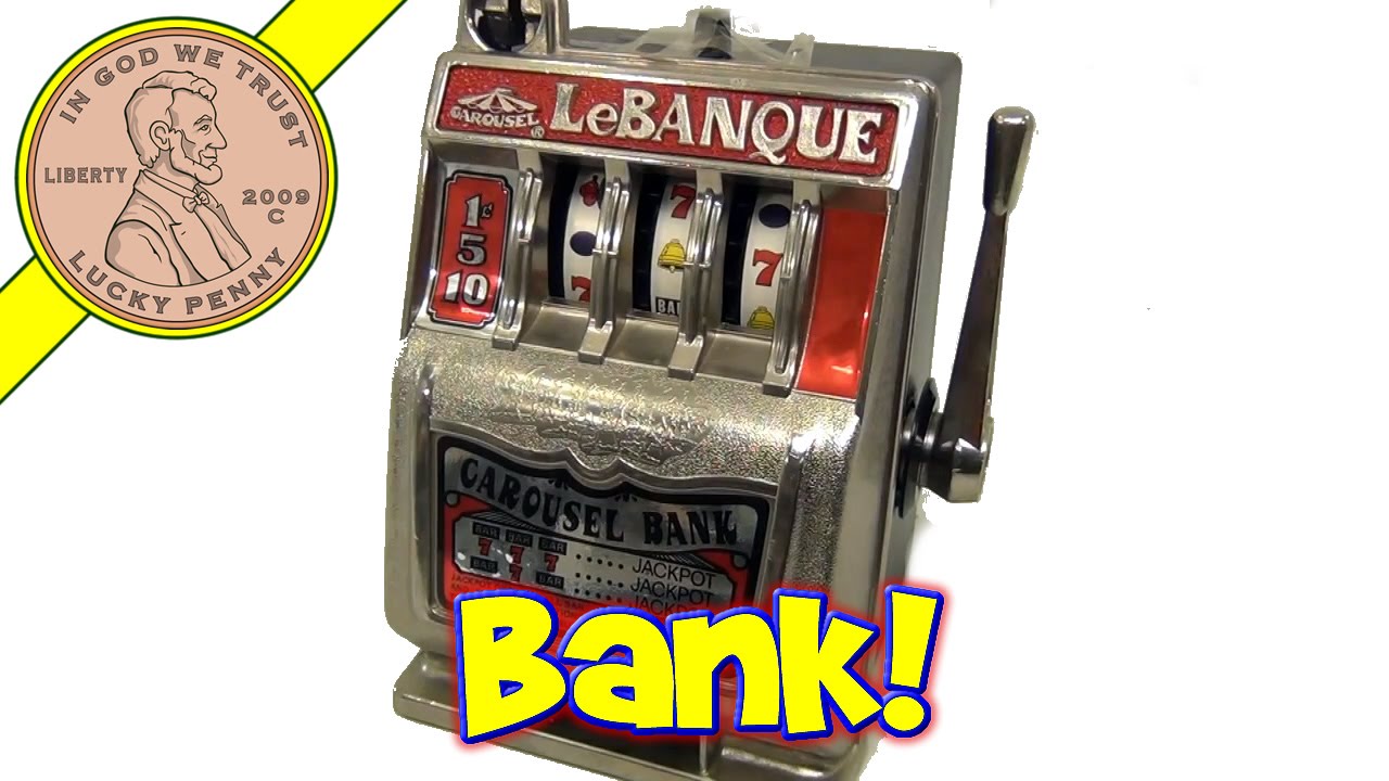 Vintage LeBanque Carousel Bank Coin Mini Jackpot Slot Machine