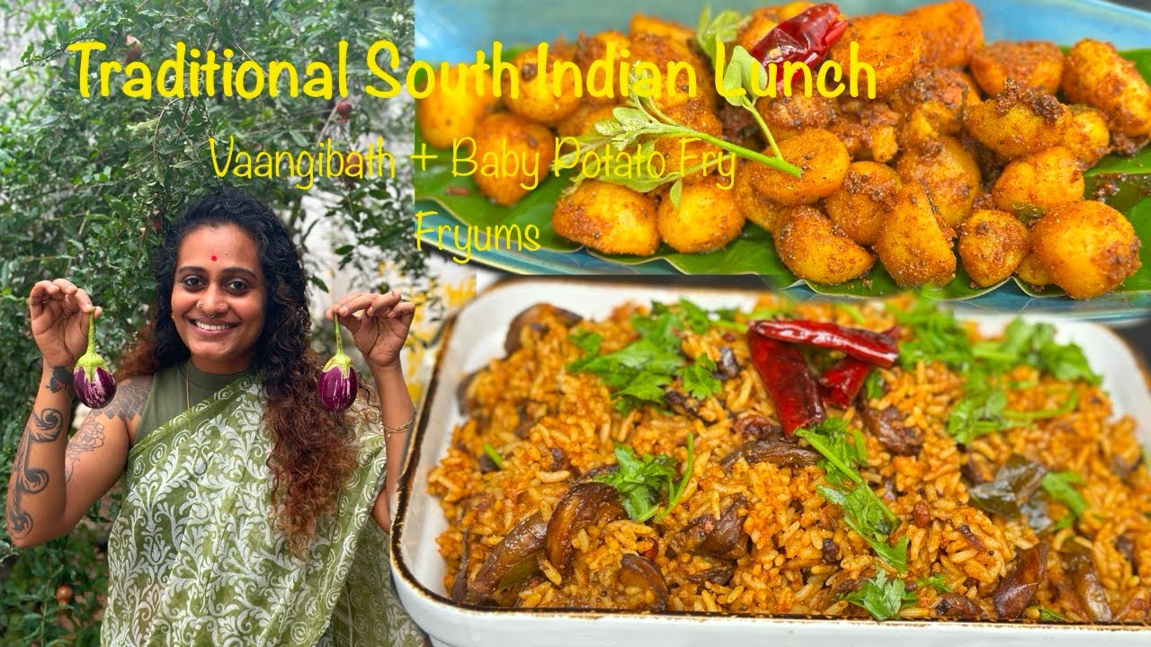 Traditional South Indian Vaangibath & Baby Potato Fry | Authentic Veg Lunch Recipe