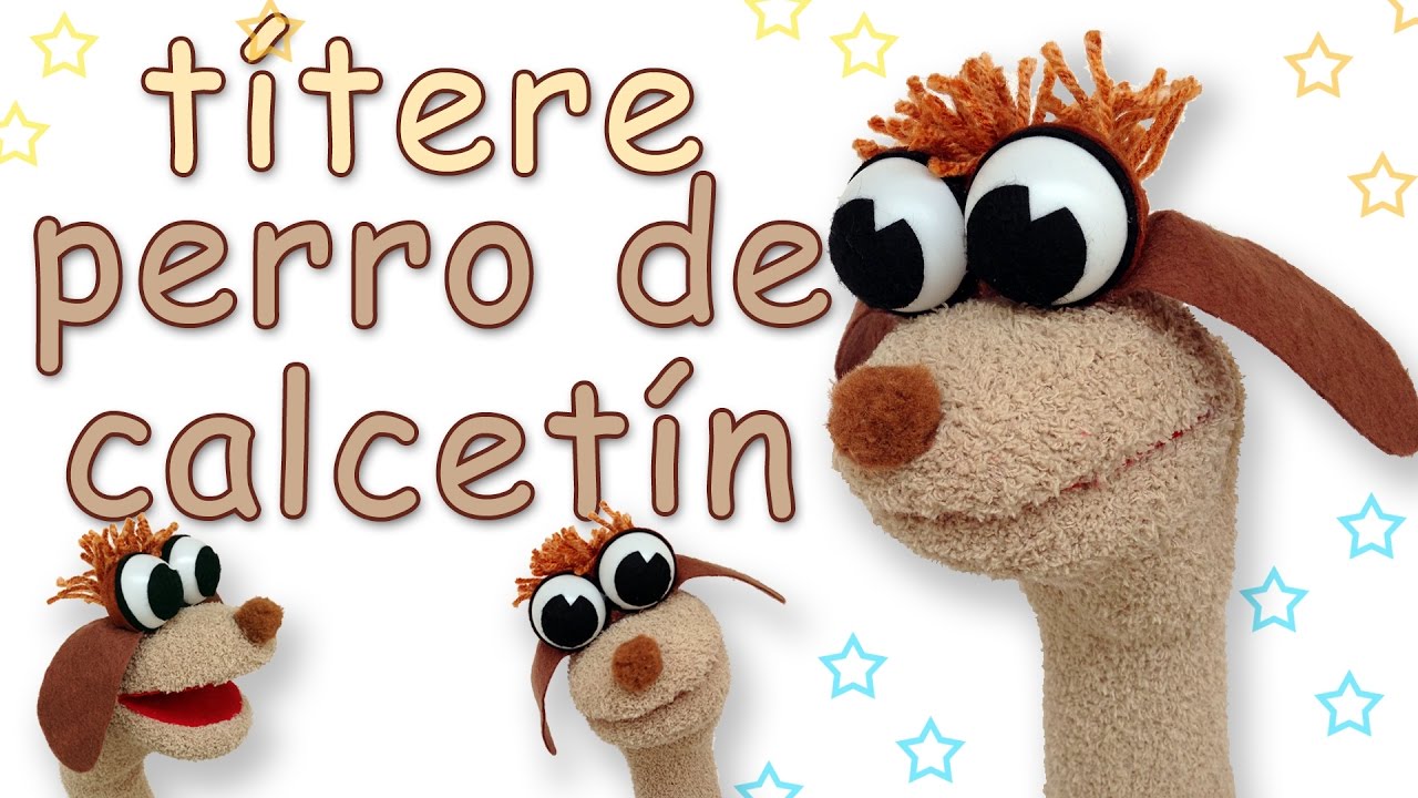 Títere de perro con calcetín - Manualidades Para Todos