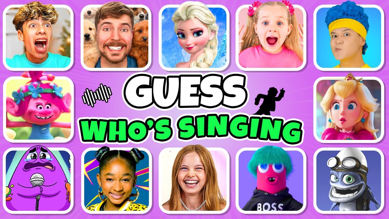 Guess Who's SINGING️️🎤🎵️ | Lay Lay, King Ferran, Salish Matter, MrBeast, Diana, Elsa, Grimace Shake