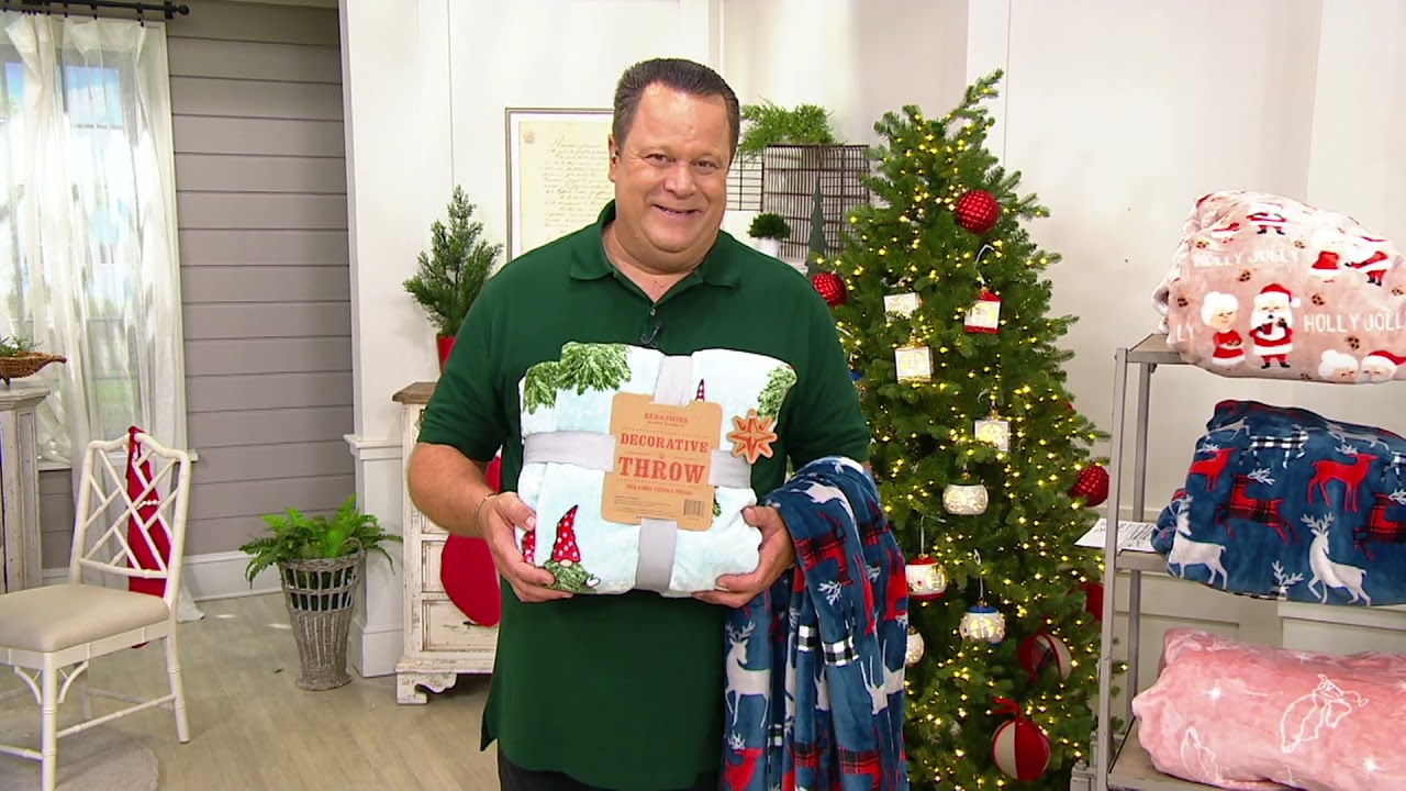 Berkshire Blanket Oversized 60x80 Whimsical Christmas Throw on QVC