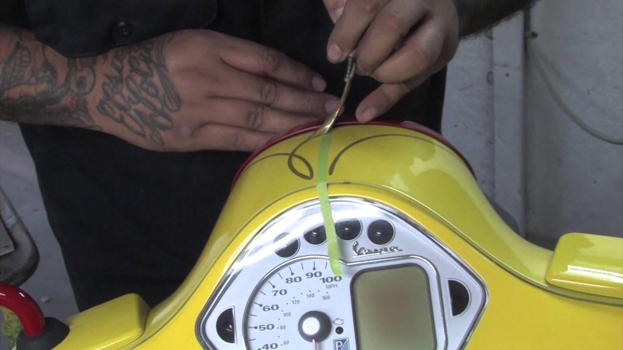 Pinstriping Custom Pacifico Vespa Scooters bound for Mexico!