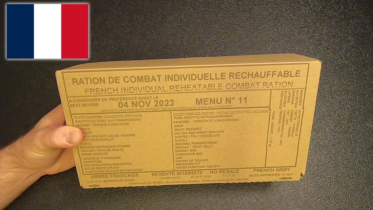 Французский индивидуальный боевой рацион 2020 года — Меню 11