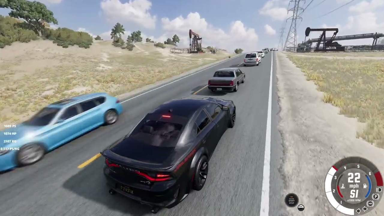 BeamNG | 1000HP Dodge charger srt hellcat redeye front end swap | Cruise