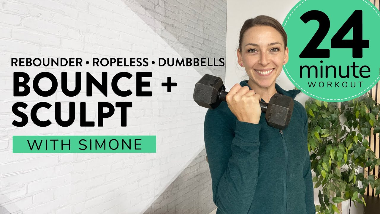 24-Min Rebounder Workout | Low Impact, Fat-Burning Cardio | Ropeless Jump Rope & Weights