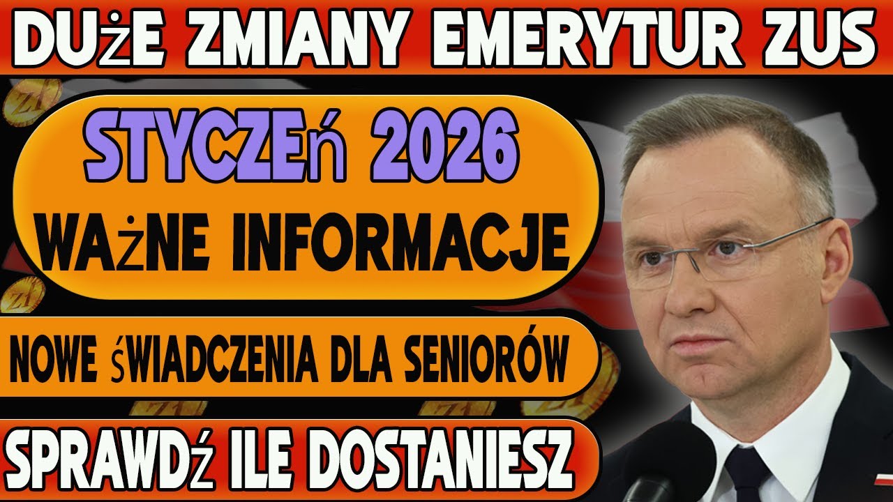 Duże zmiany w emeryturach ZUS w styczniu 2026 r. &ndash; wyjaśnienie świadczeń dla senior&oacute;w