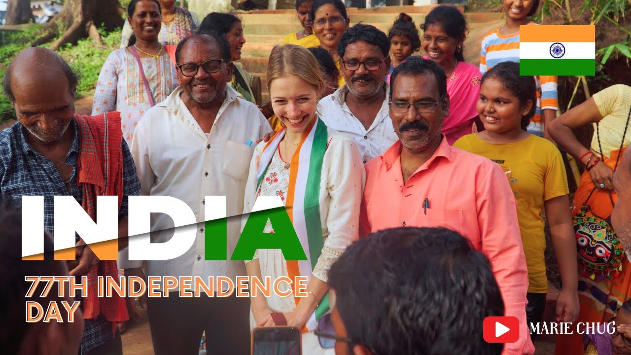Russian Girl Celebrating India's 77th Independence Day