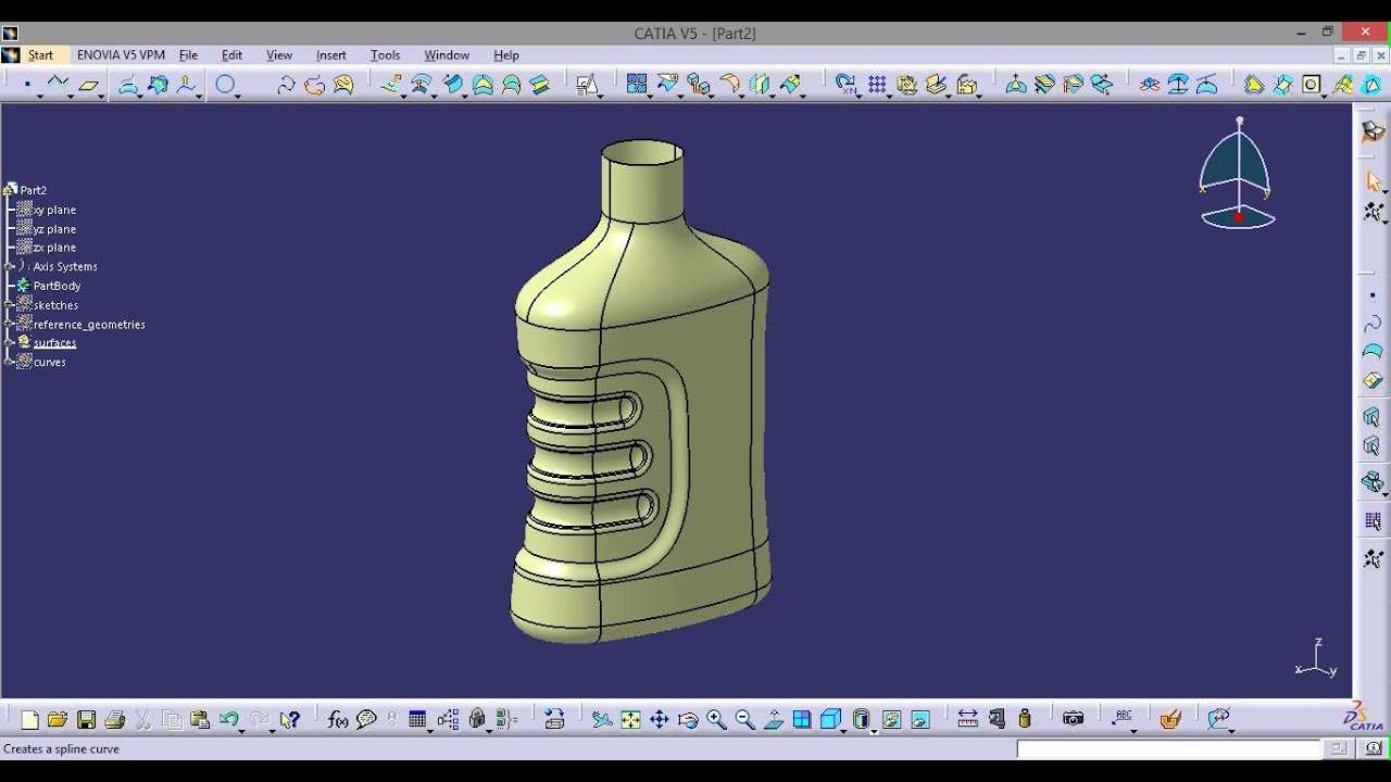 Catia Bottle with Surfaces