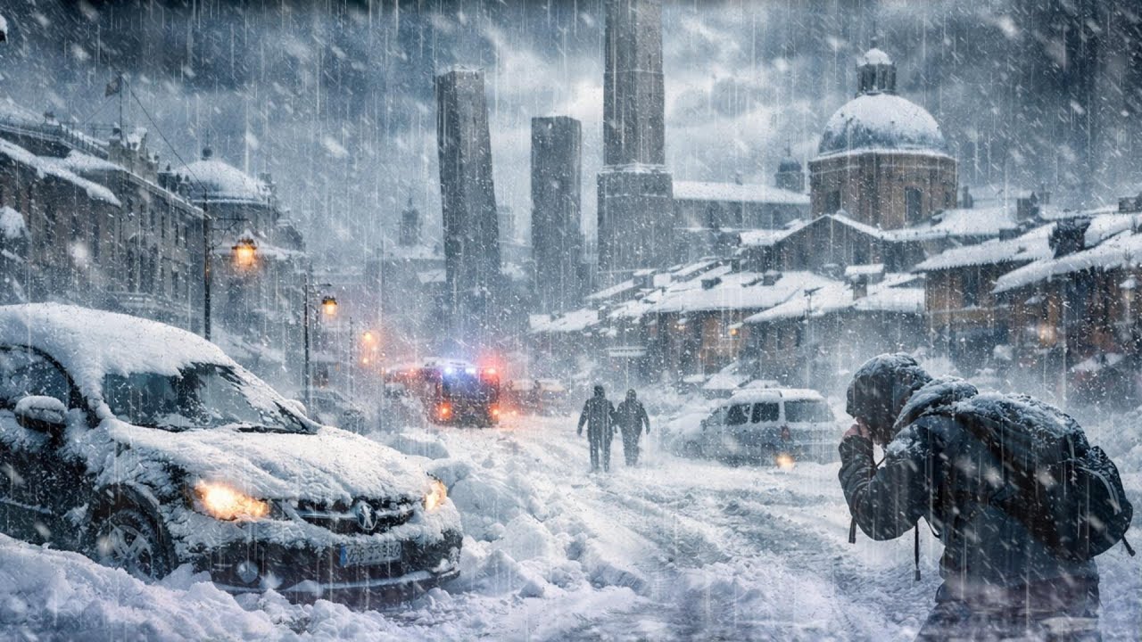 Снежная буря в Италии 2026: Эмилия-Романья и Болонья парализованы