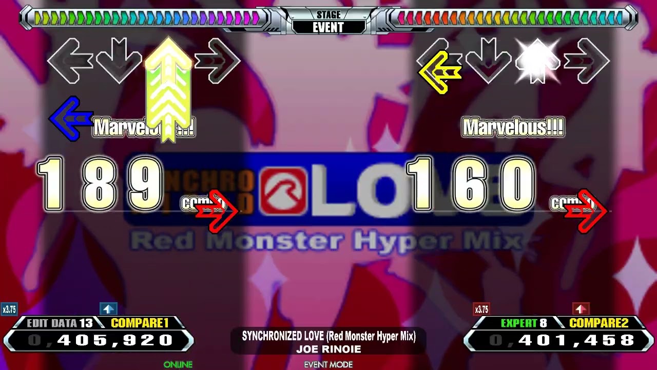 [DDR] SYNCHRONIZED LOVE (Red Monster Hyper Mix) [PERSONAL EDIT/EXPERT] Comparison