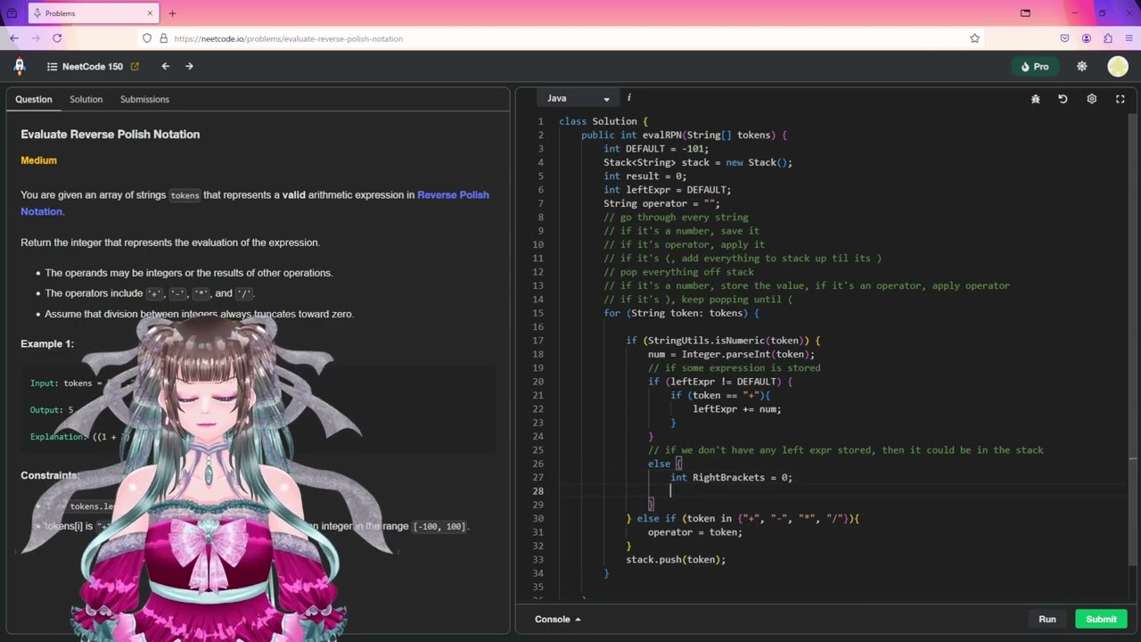 NeetCode: Evaluate Reverse Polish Notation | Stack (3/7) || AC Codethrough | Java