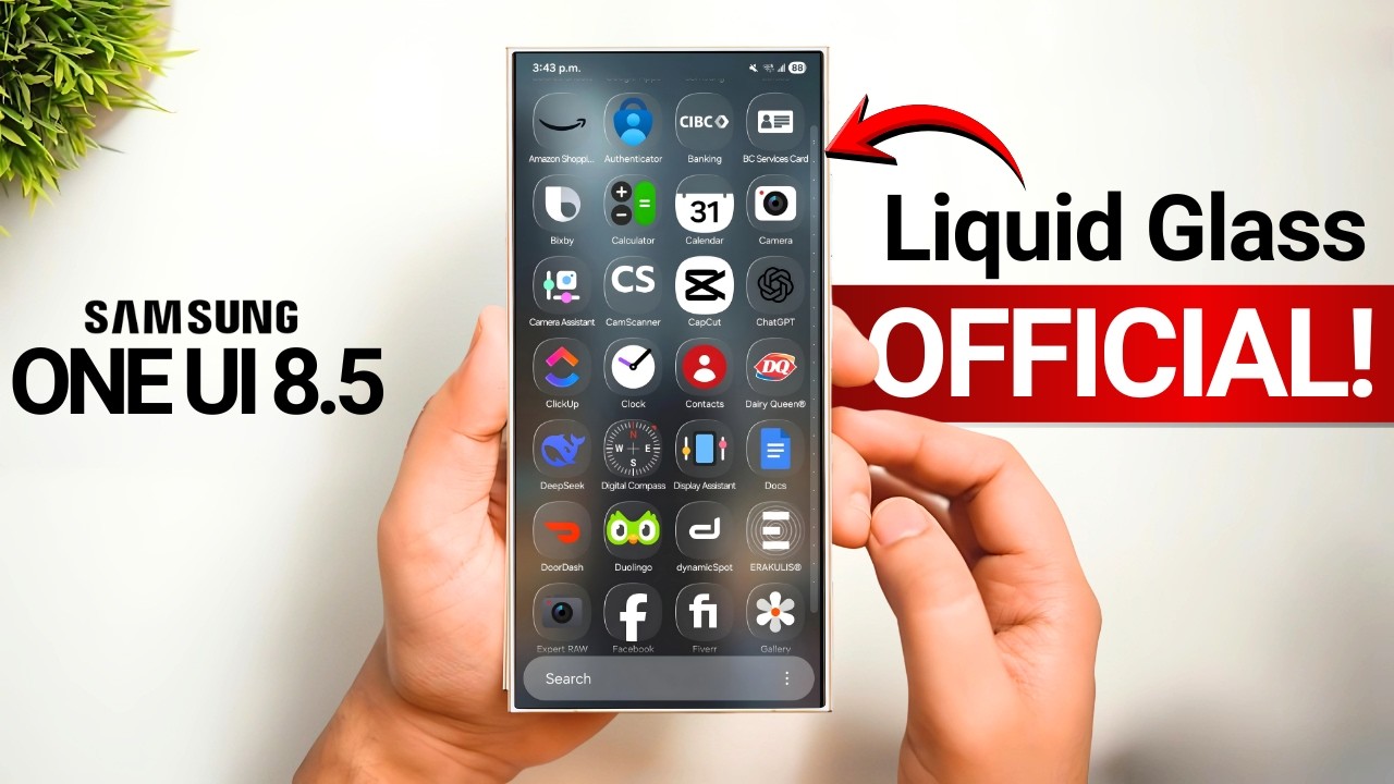 Samsung One UI 8.5 - Official Liquid Glass!