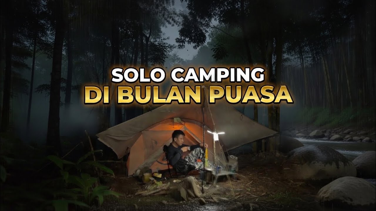 Solo Camping Di Dekat Sungai Petik Kelapa Muda ASMR