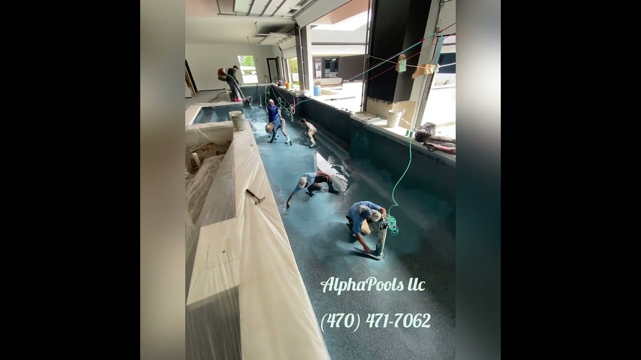 Midnight blue pebble finish pool. Thanks you God.