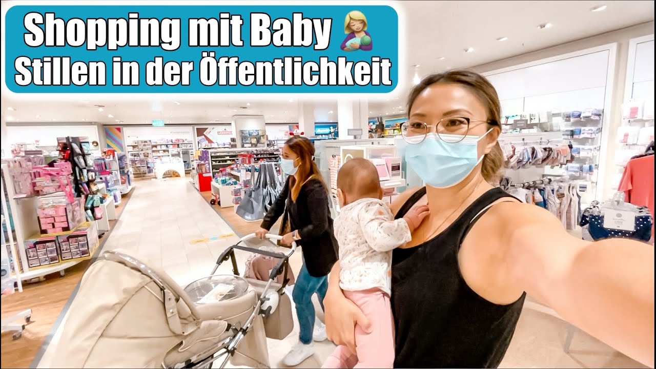 Stillen in der Öffentlichkeit 🤱🏼 Shopping Tag mit Baby & Freundin! Essen Mukbang VLOG | Mamiseelen