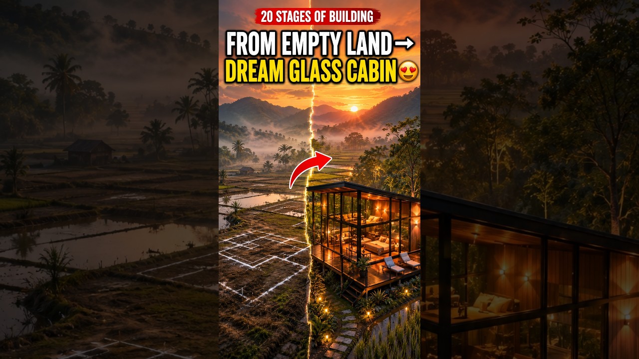 From Empty Land to Luxury Glass Cabin | Countryside Construction Timelapse