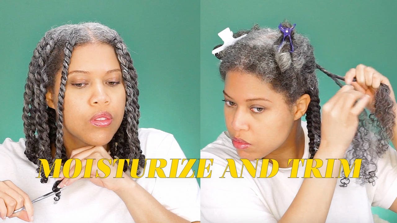 MOISTURIZE & TRIM Dry Natural Silver Hair At Home // Samantha Pollack