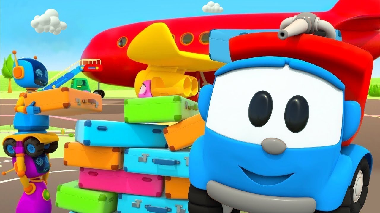 Car cartoons for kids & baby cartoons full episodes. Leo the Truck & a luggage trolley.