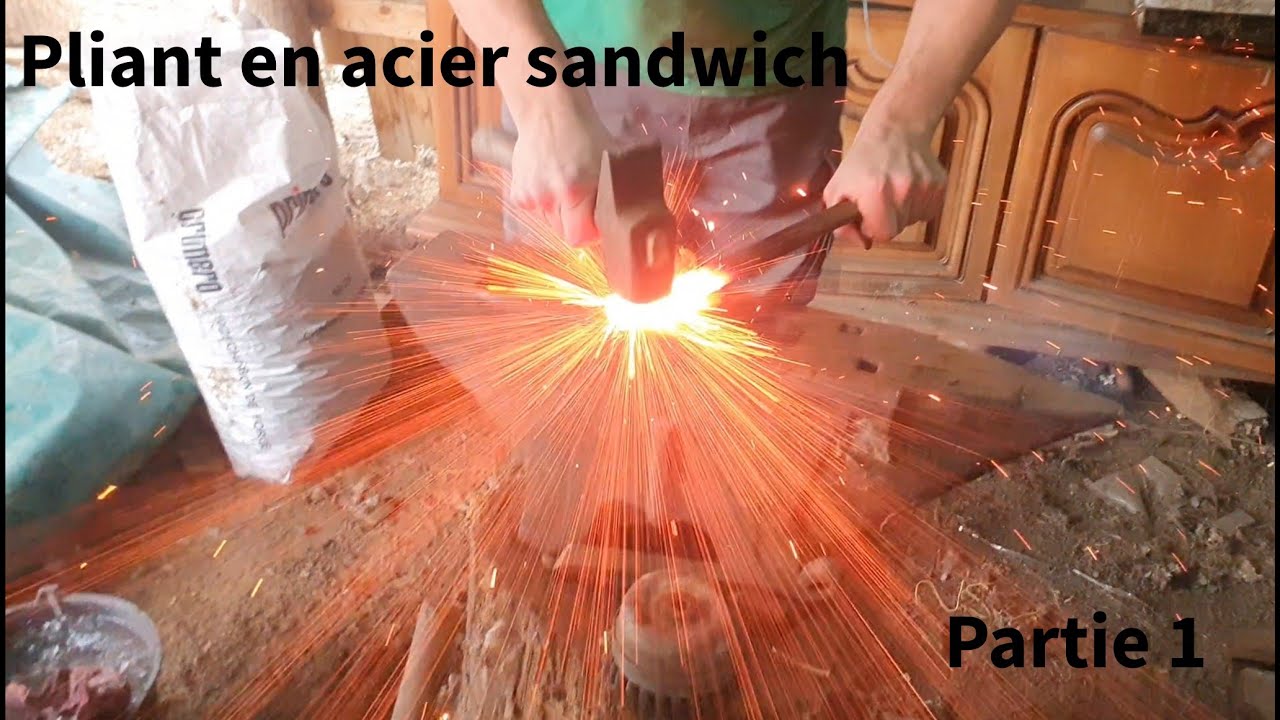 On forge un couteau pliant en acier sandwich ( Part.1)