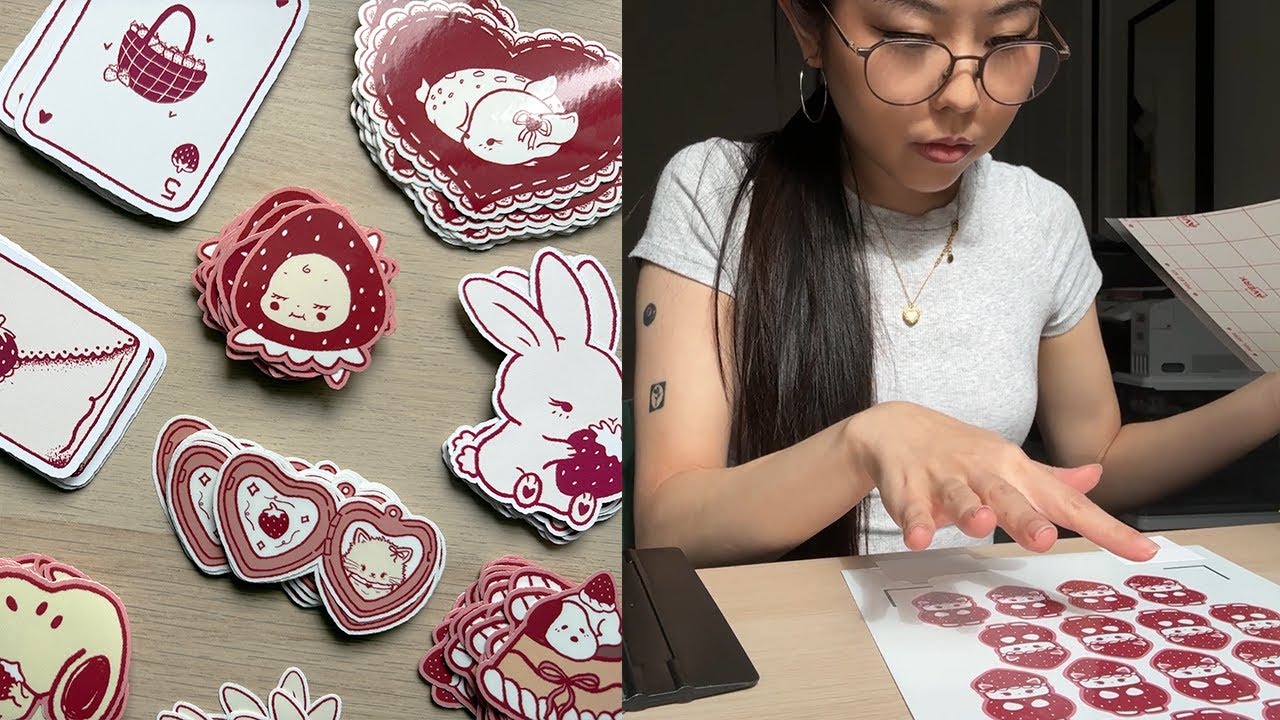 my first small business vlog! | hitting 1000 sales, packing orders and printing stickers