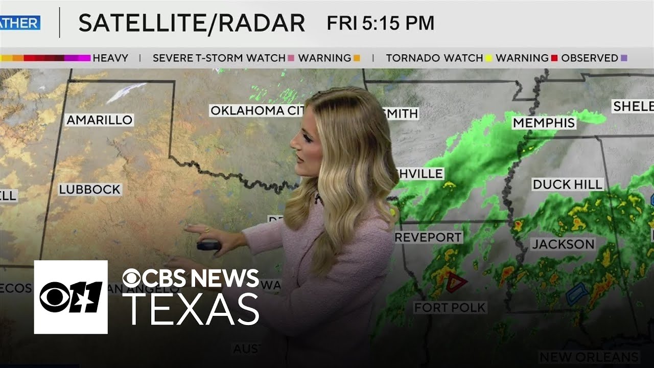 Storm line shifts east as cold front approaches North Texas