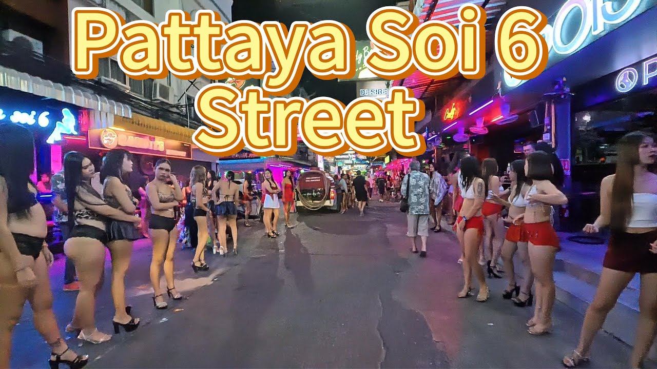 [4K] Pattaya Nightlife District Soi 6 Street Scenes Thailand