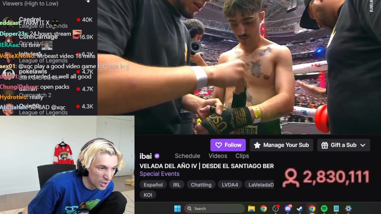 xQc в шоке от того, что у Ibai 2,8 миллиона зрителей на Twitch