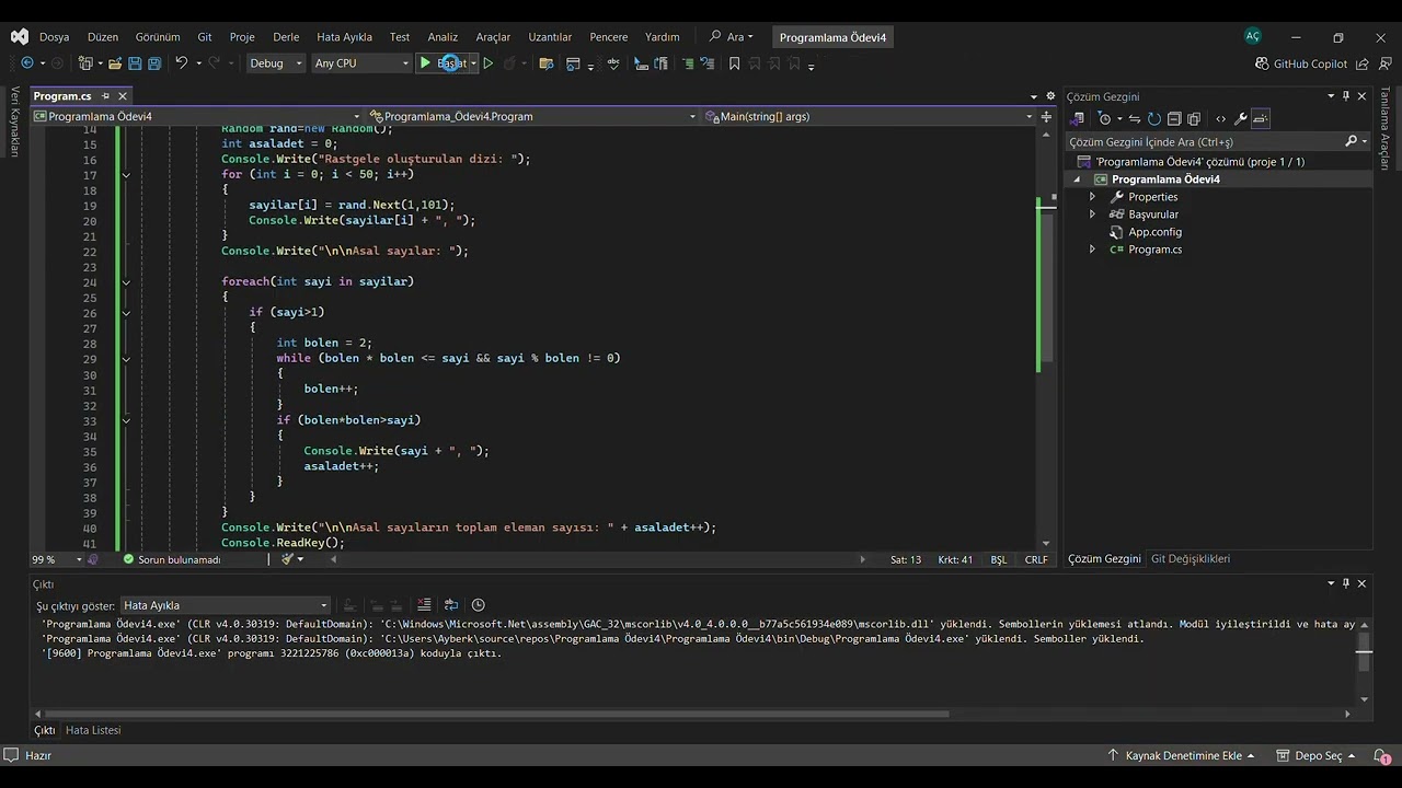 C# Programlama Temelleri &Ouml;devi | 4 (kontrol)