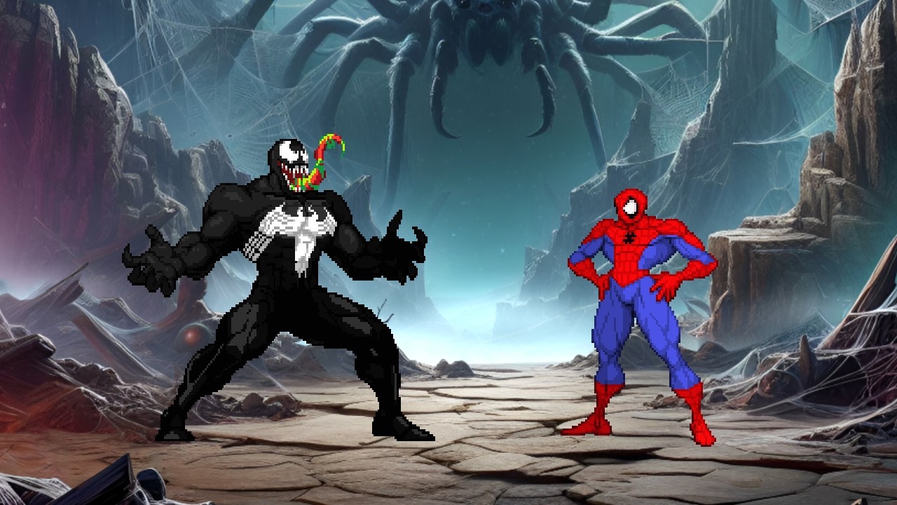 Веном против Человека-паука. Битва Marvel против Capcom в MUGEN.