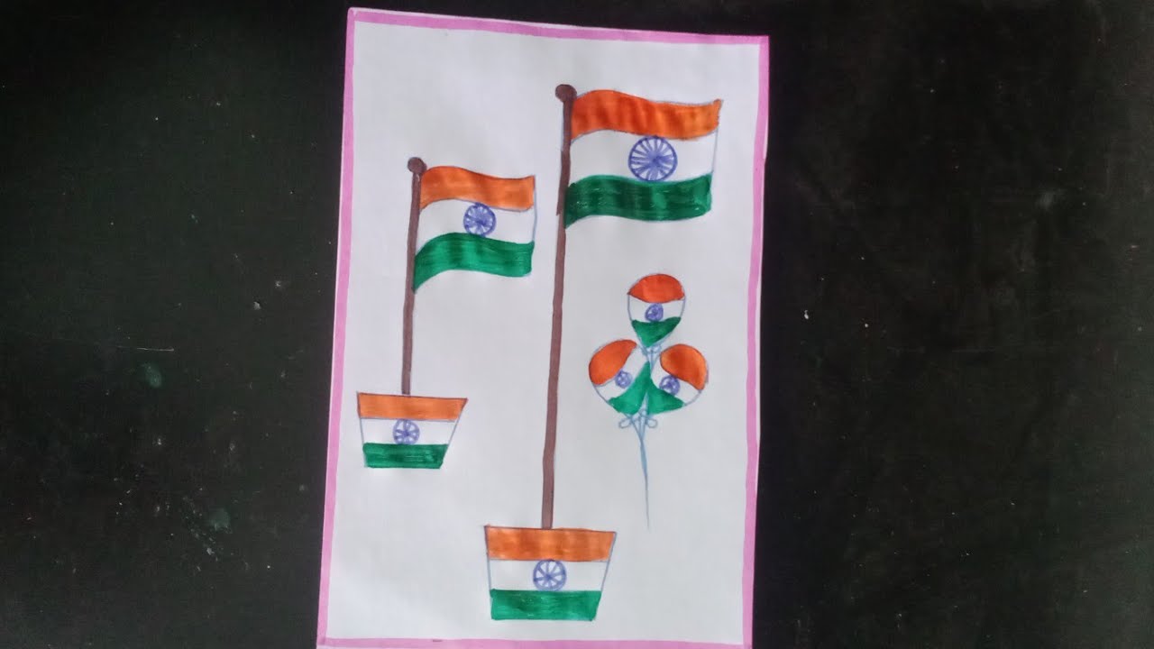 most beautiful India flag drawing tutorial step by step|best flag draw 🇮🇳🇮🇳🥰