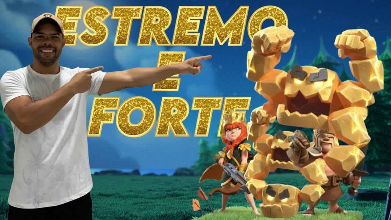 Destruindo vilas com Golem Meteoro 
