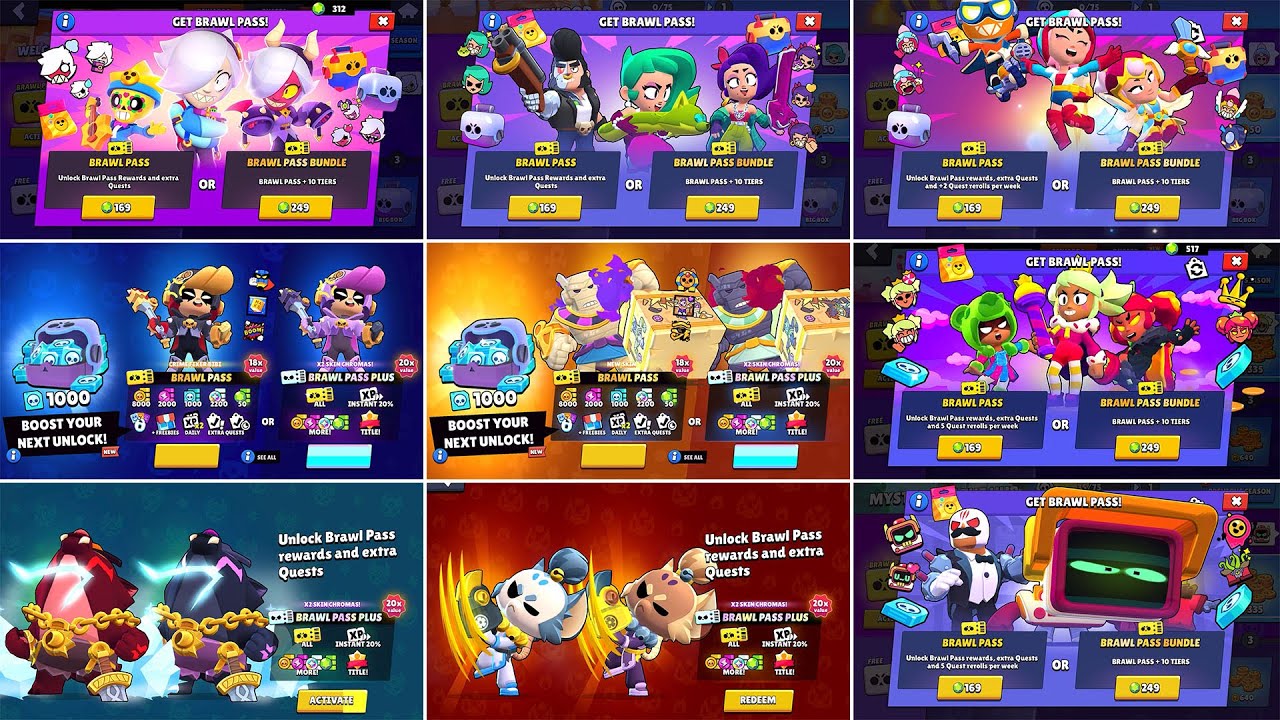 EVERY BRAWL PASS UNLOCK ANIMATIONS | Season 1 to 37 | Brawl Stars