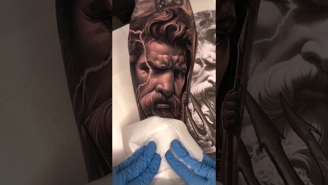 POSEIDON ⚜️ Custom tattoo project with precision and care#drawing_complex #tattooartist