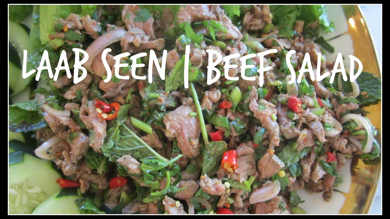 How to make LAAB SEEN | BEEF SALAD | House of X Tia | #laofood #laos