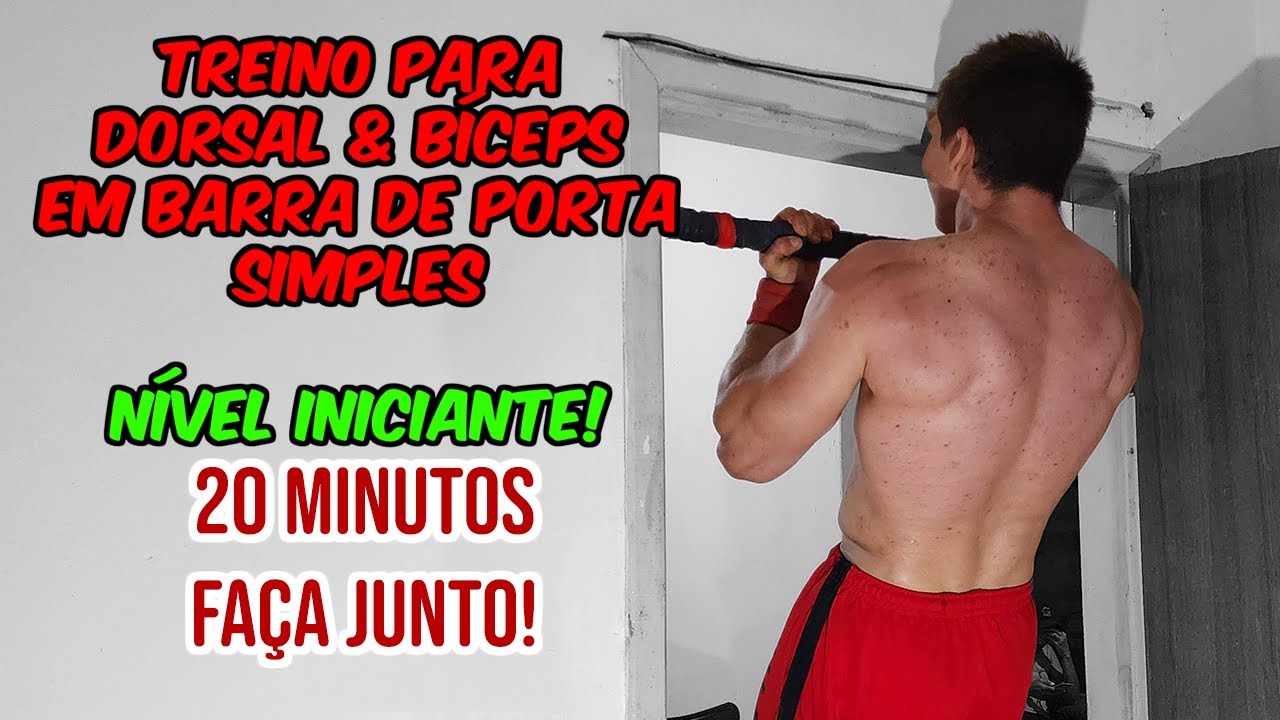 Treino para DORSAL & BÍCEPS em BARRA DE PORTA | INICIANTES | 20 min. | Faça Junto!