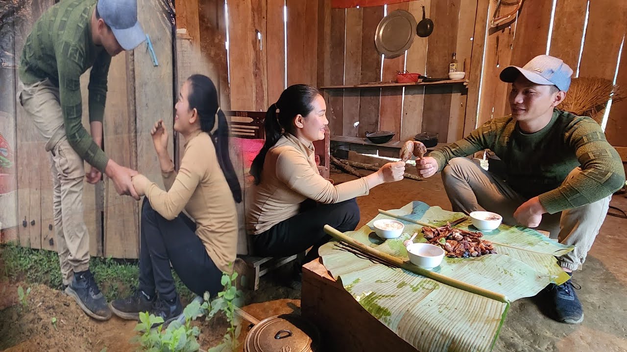 Sinh made roast duck to treat the kind guy because he helped Sinh a lot