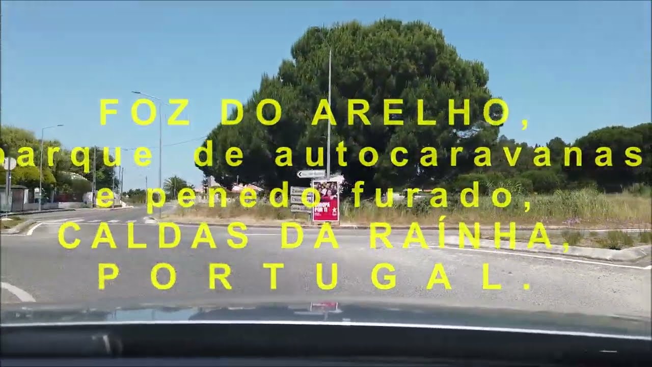 Foz do Arelho, parque de autocaravanas e penedo furado, Caldas da Rainha, Portugal, U.E.