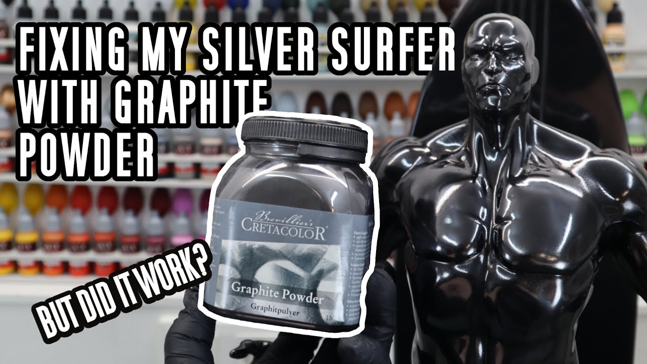Using Graphite Powder on my Silver Surfer Statue -
