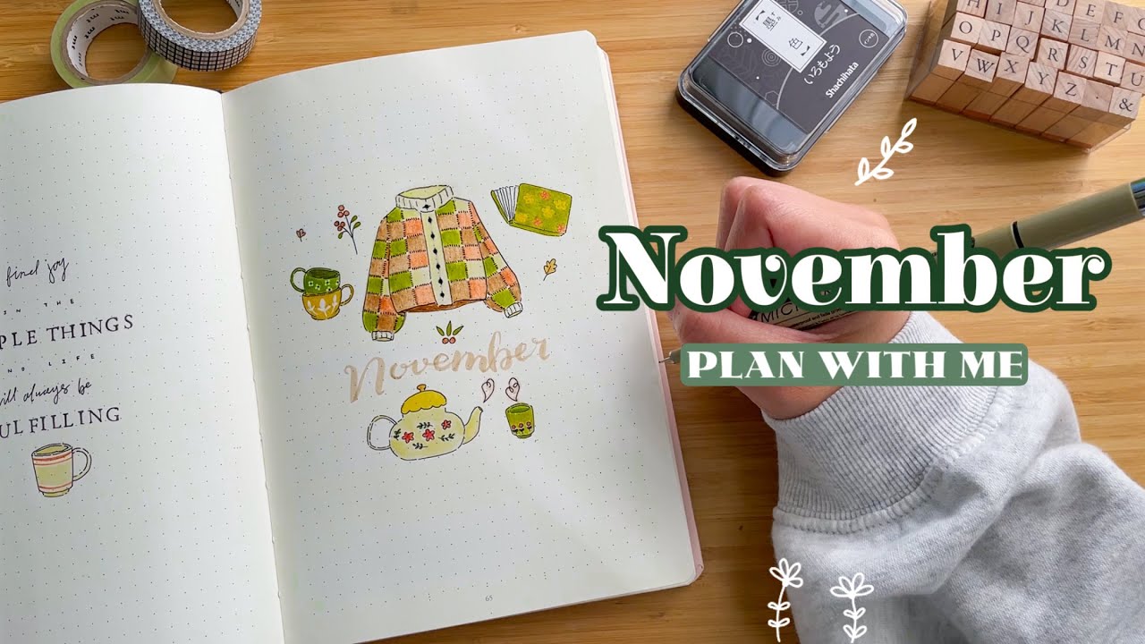 November Bullet Journal Setup • Plan with me ☕️ cozy fall theme