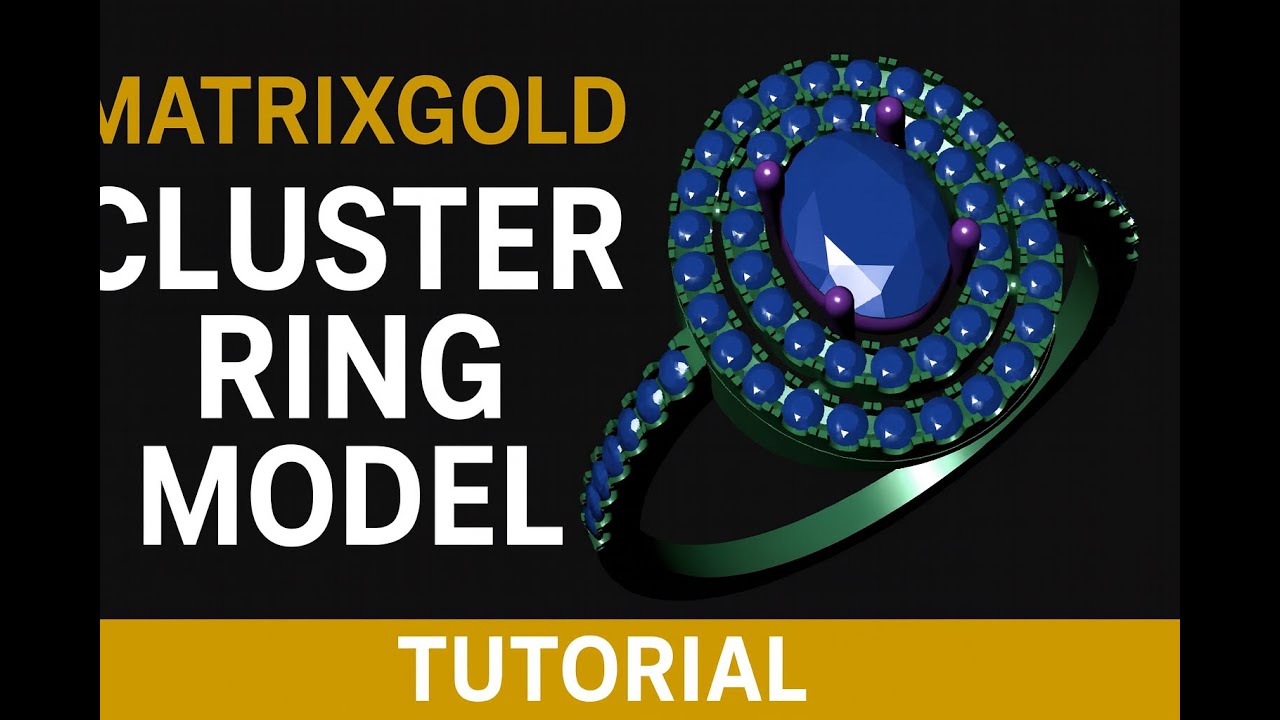 Учебное пособие по моделированию кольца MatrixGold Cluster Ring | Пошаговое CAD-проектирование юв...