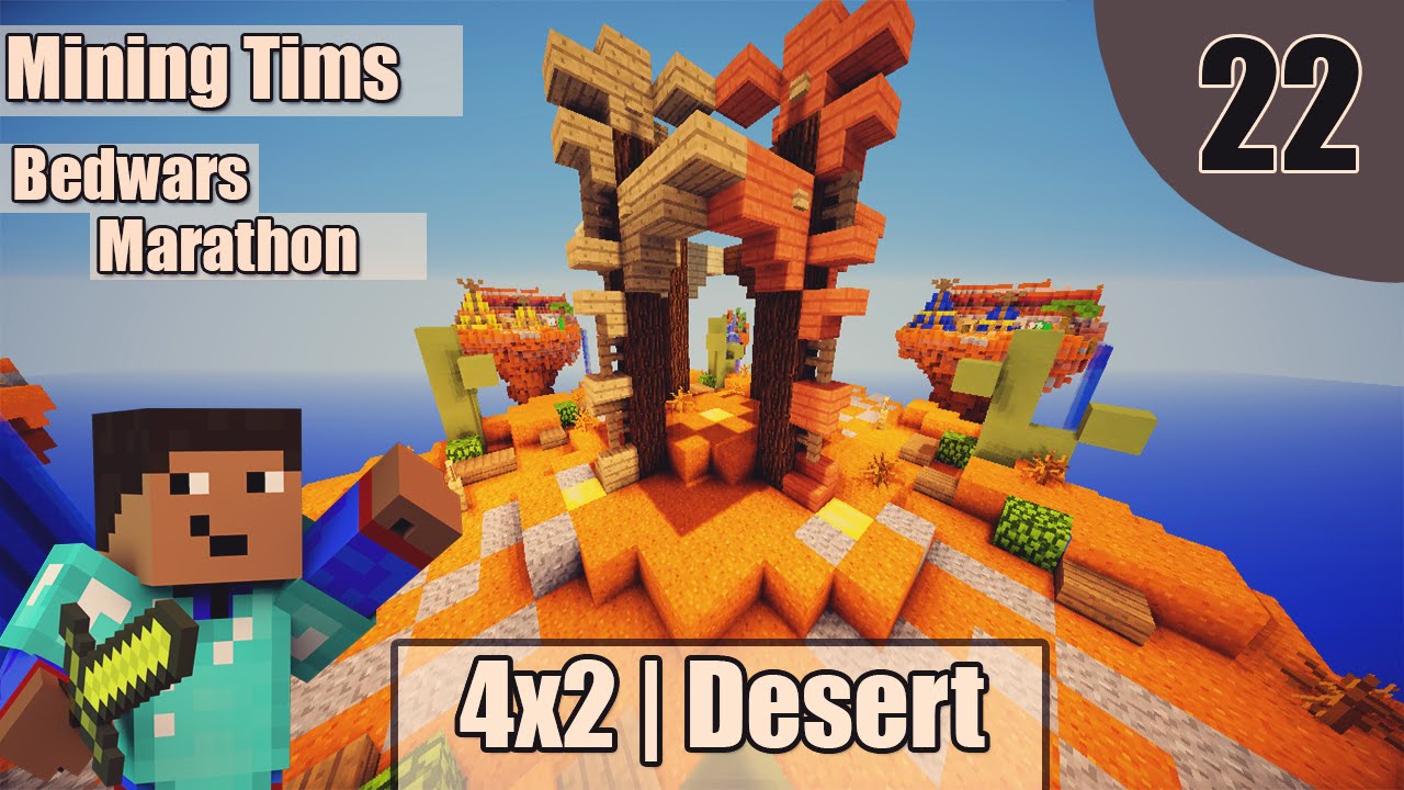 Krasse Runden! | 2x4 | Desert  Bedwars Marathon #22 | MiningTim(German)