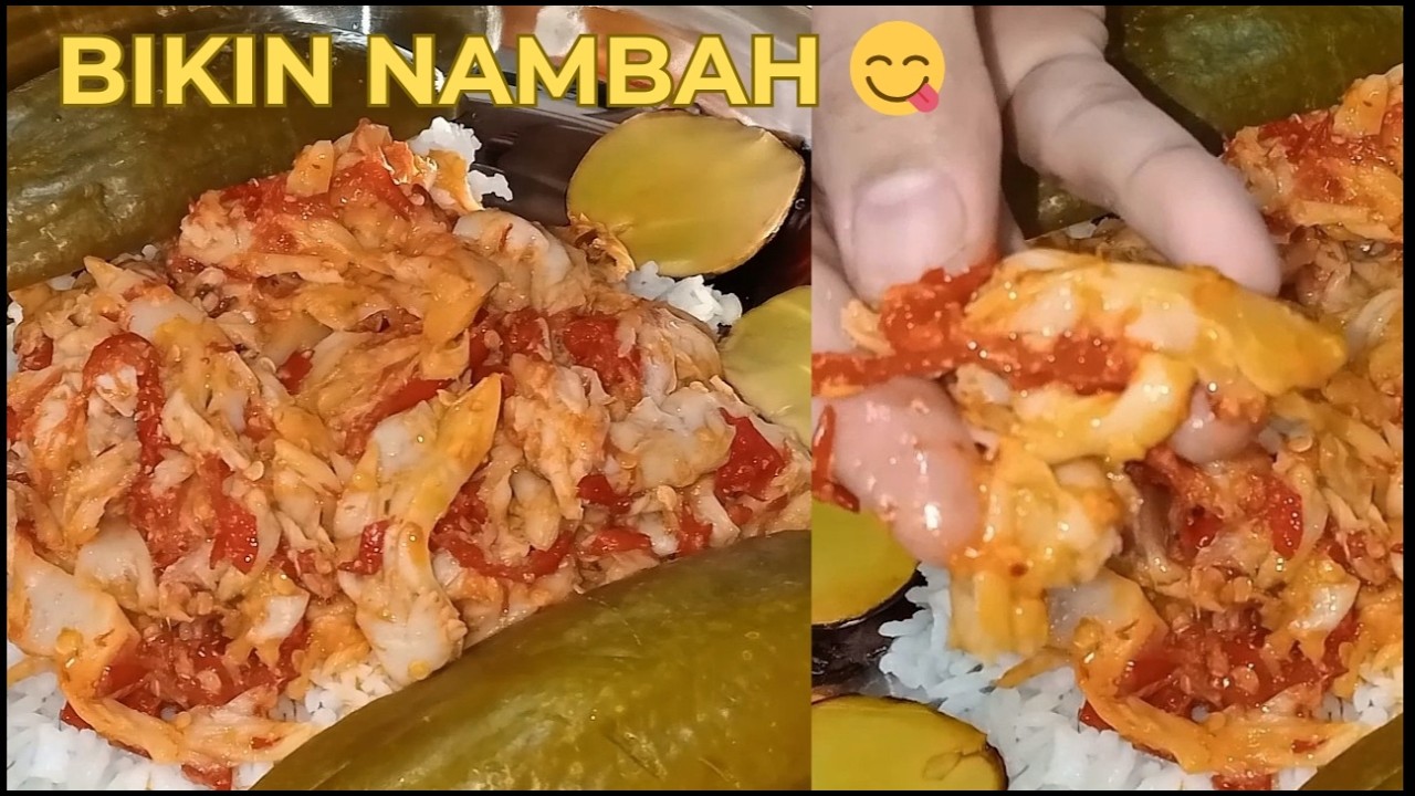 MUKBANG SAMBAL JAMUR TIRAM, PEPAYA MUDA REBUS & LALAP JENGKOL | SUARA BALITA BIKIN VIDEO JADI RAMAI