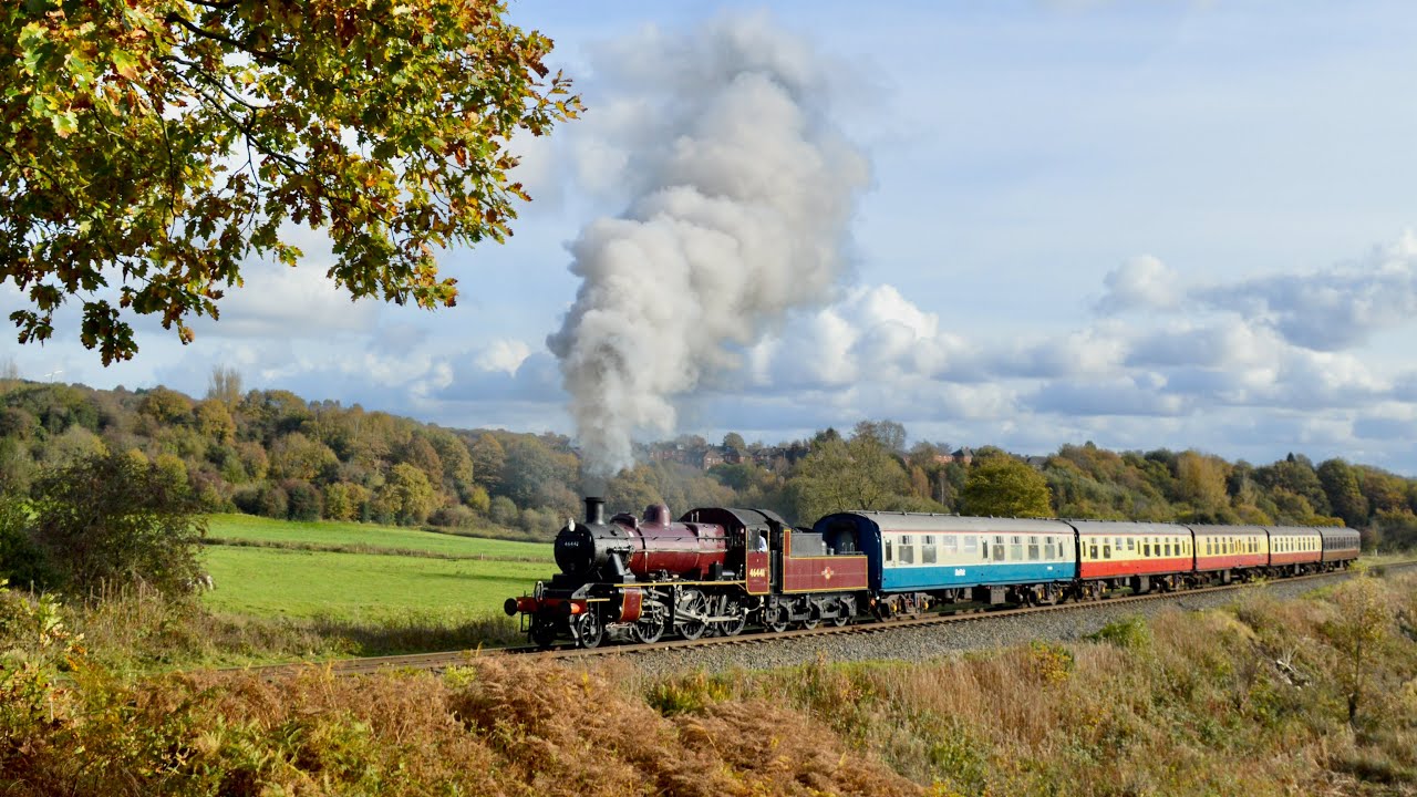 Steaming through Sunny Burrs - East Lancs Railway 46441 and 80097 - 29th October 2025