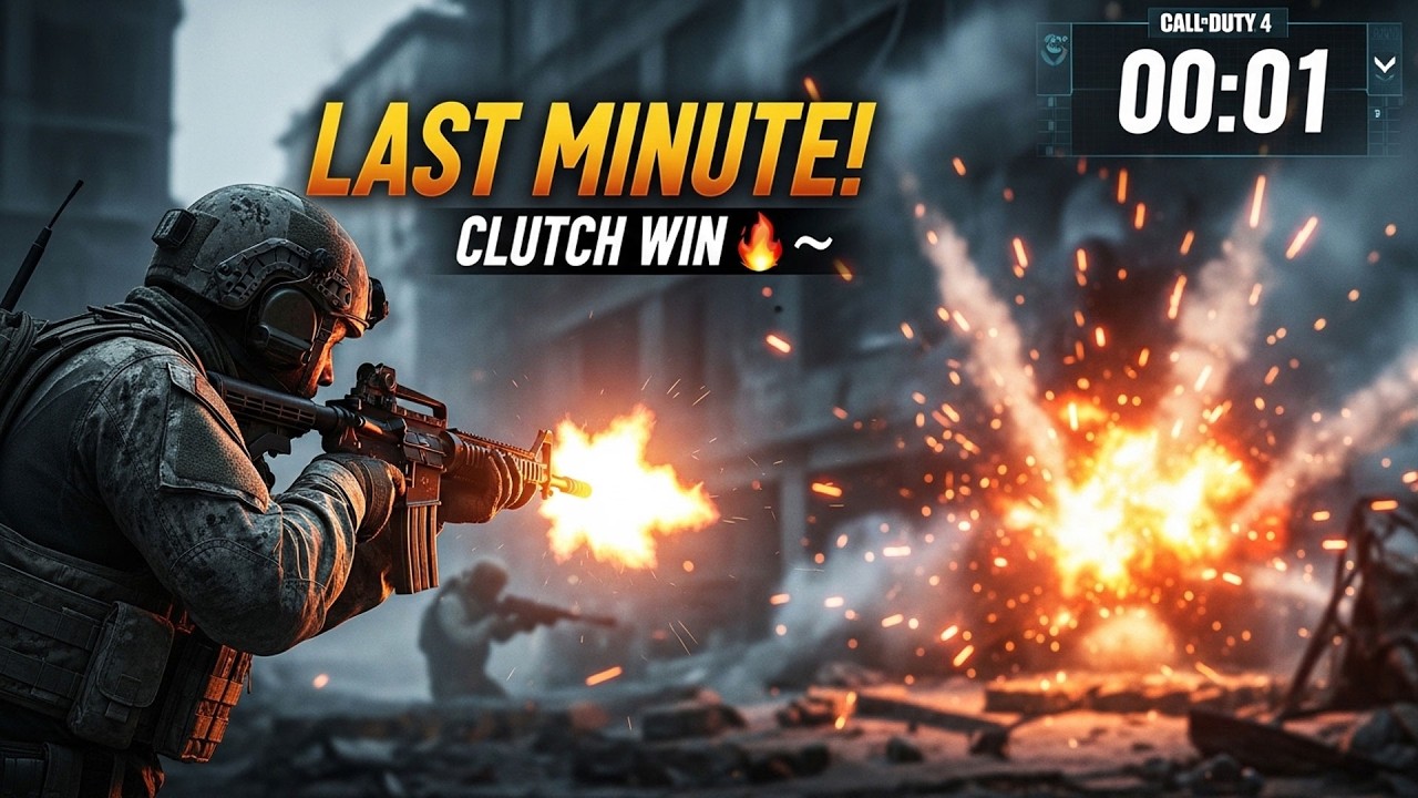 Intense Gameplay! Last Minute Finish & Win 😱 | COD 4