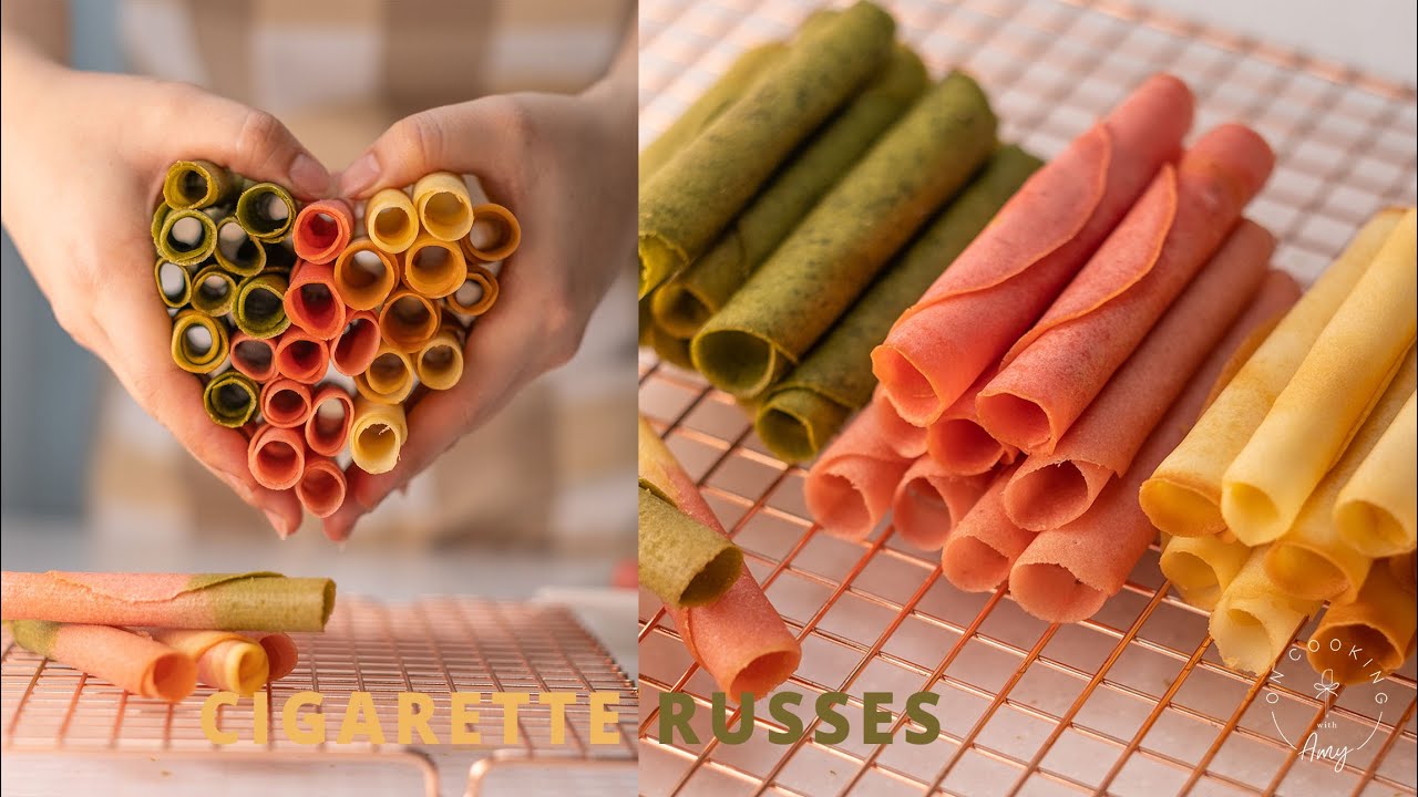 Cigarette Russes , Egg Roll Cookies, Cigarette cookies Recipe :手工香脆蛋捲 ASMR