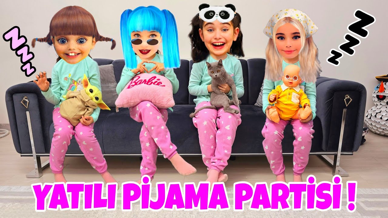 ELİF KOMŞU EKİBİ YATILI MİSAFİR GELDİ !! PİJAMA PARTİSİ!! بابا جاب لي بالون - جنى مقداد | طيور بيبي