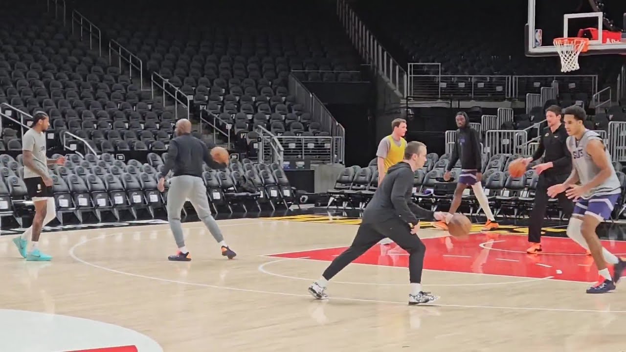 DEVIN BOOKER, JALEN GREEN & THE SUNS TODAYS POST PRACTICE IN ATLANTA AHEAD OF TOMORROW GAME VS HAWKS